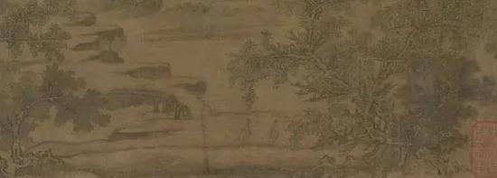 郭溪《谿山秋霁图》 局部,现藏于美国弗利尔美术馆