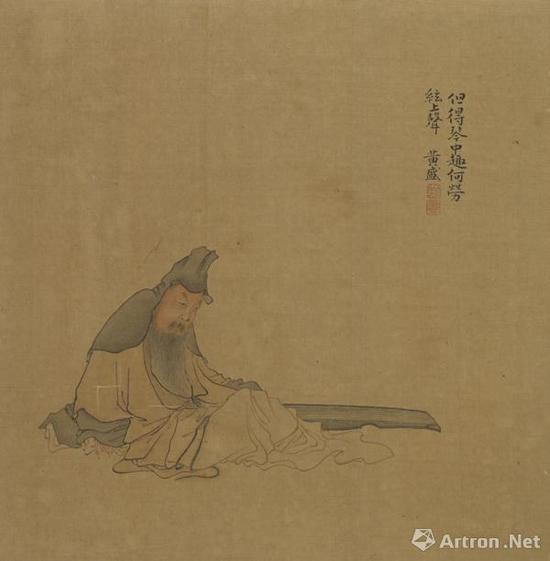 《人物图册(十开)》清 黄慎 1720年 绢本设色 25cm×25cm天津博物馆藏