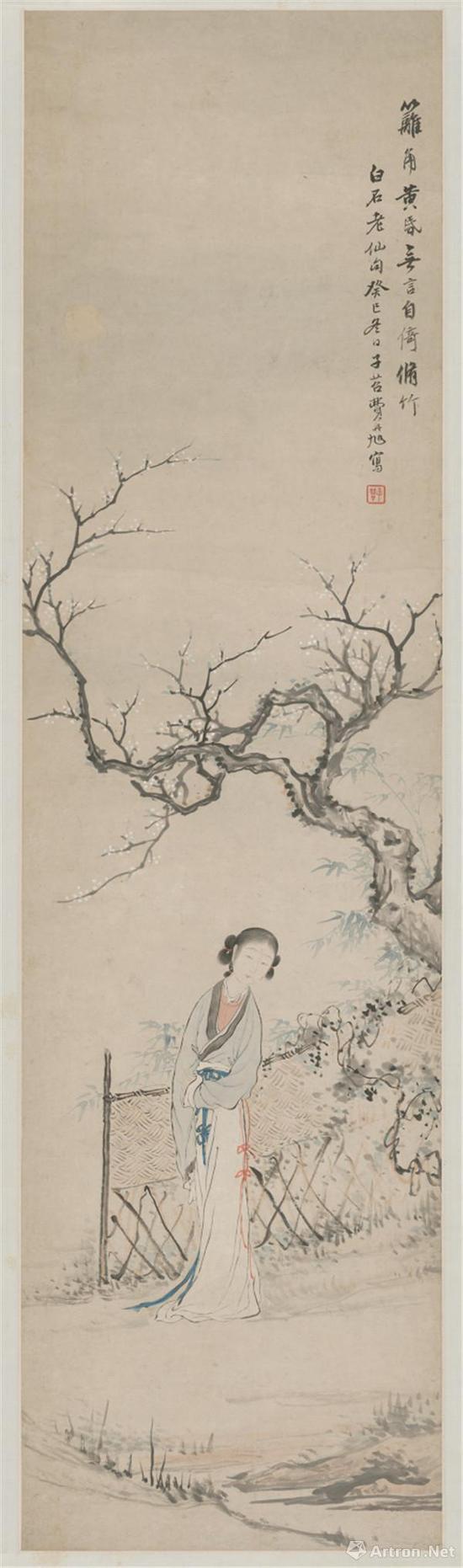 《仕女屏》 清 费丹旭 1833年 纸本四屏 205.5cmx44.9cm 南京博物院藏