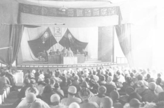 晋察冀边区第一届参议会,宋劭文讲话 沙飞摄 1943 喷墨打印