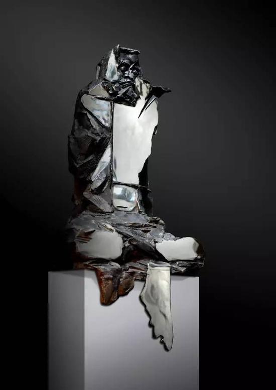 达摩·面壁 80cmx45cmx40cm 不锈钢 2014