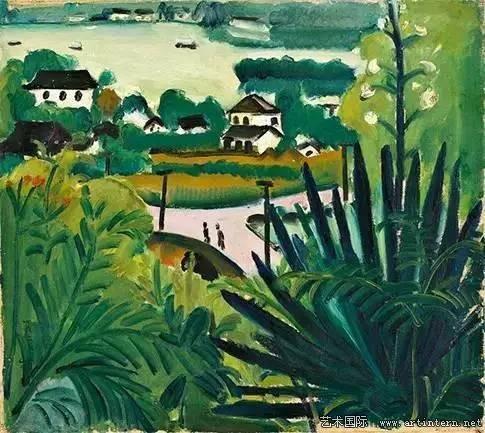 关紫兰 《西湖风景》52cm×58cm布面油画1929年