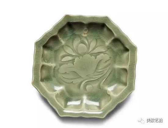 金 耀州窑八棱荷花盘
