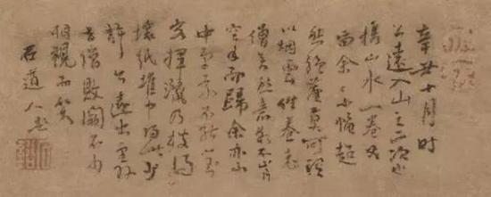 清·石溪《山中闲游图》(局部)
