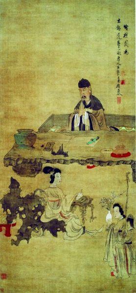 吟梅图轴 125×58厘米 明 陈洪绶 南京博物院藏