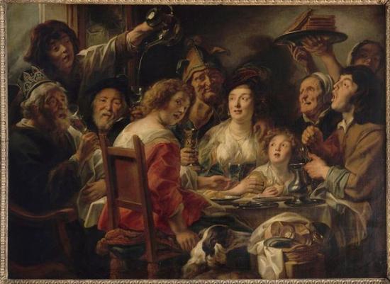 《国王饮酒》(Le roi boit),雅各布·乔登斯(Jacob Jordaens),卢浮宫博物馆,巴黎