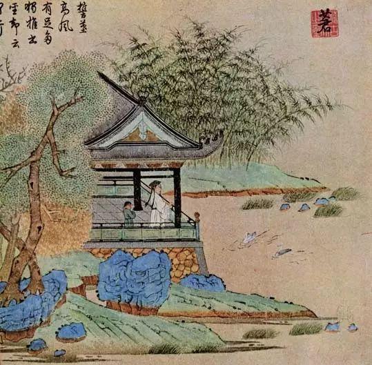 元 钱选 羲之观鹅图(局部)纽约大都会美术馆藏