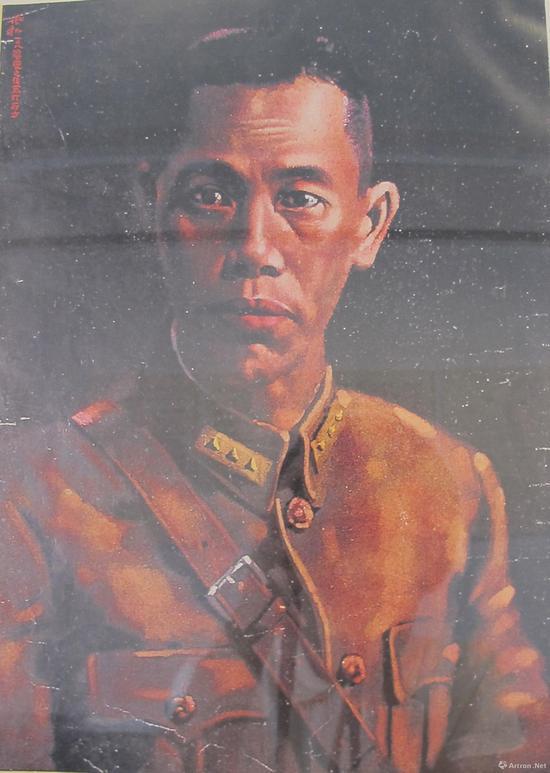 1933年,蒋兆和为抗日将军蔡廷锴绘油画像