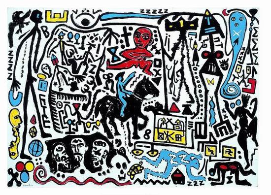 《波兰骑士之一》(Polish Rider1) R。彭克(A.R.Penck)