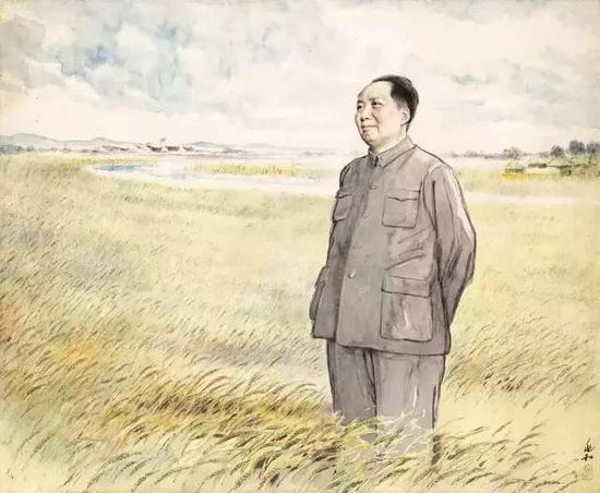 毛主席在麦田57×72cm 1954年