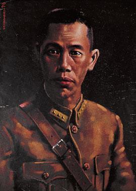 1932年淞沪抗战时期,在上海发行的蒋兆和作《蔡廷锴画像》宣传品