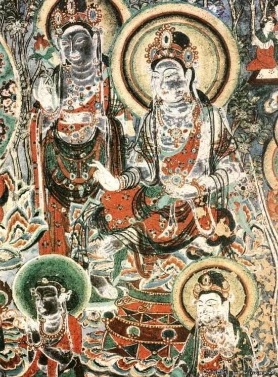 敦煌壁画(二一七窟)四菩萨