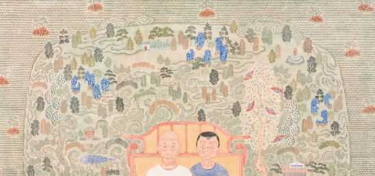 潘信华,《面痣图》,纸本水墨设色,95x200cm,2014。图片:致谢亚洲艺术中心
