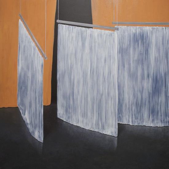 ▲ 陈子豪《三幕可望穿》2015年布面丙烯 204×204 cm