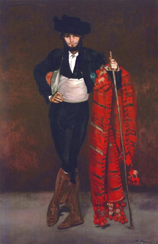 马奈,《穿着马约戏服的青年》,布面油画,1863年