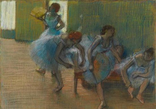 《长凳上的舞女》(Dancers on a Bench),埃德加·德加,约1898年