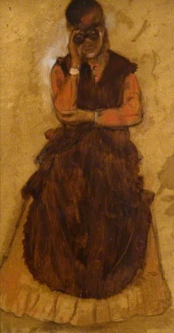 《持望远镜的伦敦女孩》(London Girl Looking Through Field Glasses),埃德加·德加,约1866年