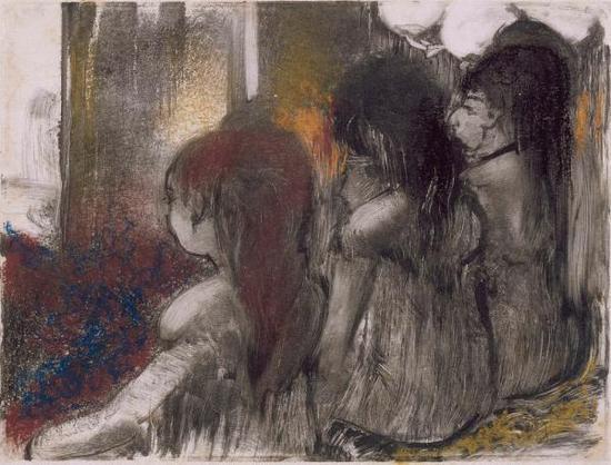 《从后面看,妓院里的三个女人》(Three Women in a Brothel,Seen from Behind),埃德加·德加,1877-79年