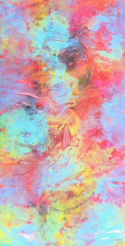 《192号作品》,138cmx70cm,纸上BZ材料,2017