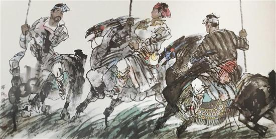 草原健儿 136×68cm