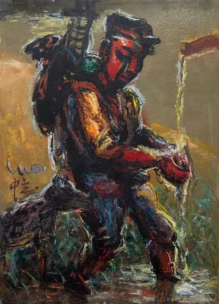 LOT 132罗中立(b.1948) 吸水油画 2014年 54×40cmRMB:250,000-300,000