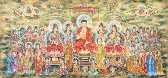薛海涛等比例绘制的唐代壁画作品《说法图》2