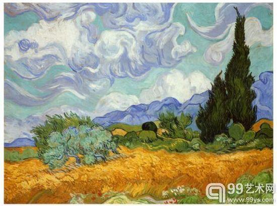 6。《麦田与柏树》(A Wheatfield with Cypresses ,1889),5700万美元