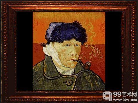 3。《耳朵缠着绷带的肖像》(Self-portrait with bandaged ear,1889),7150万美元。