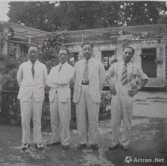 1938年,原上海艺术专科学校教授合影于香港,右起:倪贻德、王道源、陈抱一等人