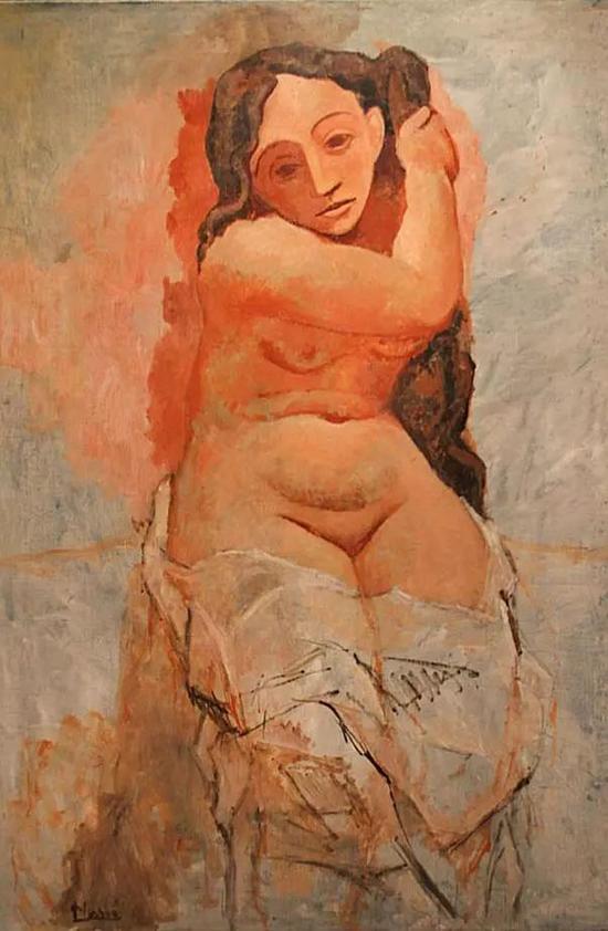 毕加索 Picasso - Woman Plaiting Her Hair (Fernande Olivier)