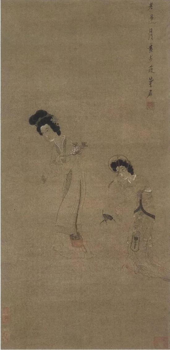 陈洪绶《扑蝶仕女图》,1650年,上海博物馆藏