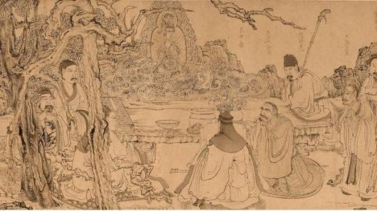 陈洪绶《雅集图》(局部)上海博物馆藏