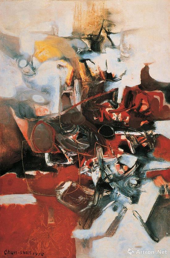 李仲生《抽象》38×52.8cm 油画画布 1978年作