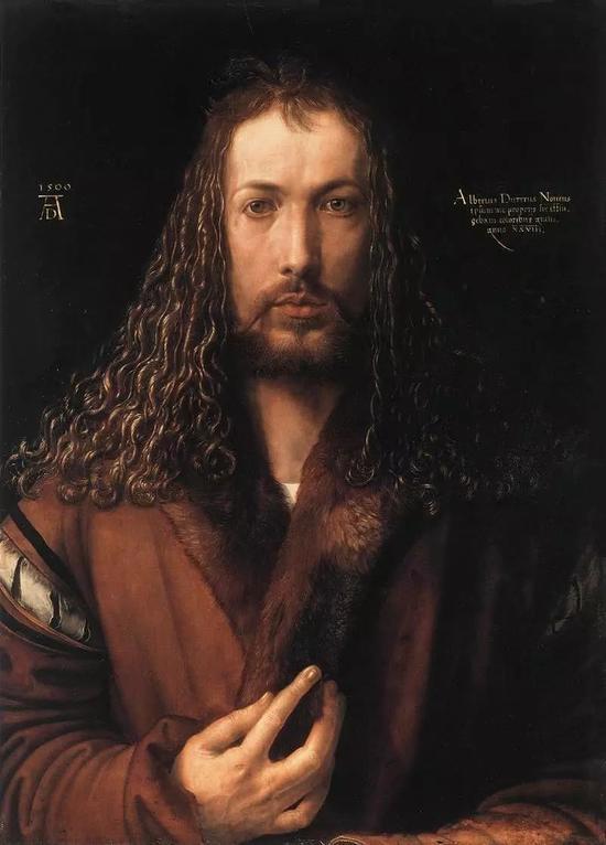 Self-Portrait in a Fur-Collared Robe, 1500, by Albrecht Dürer (1471–1528)