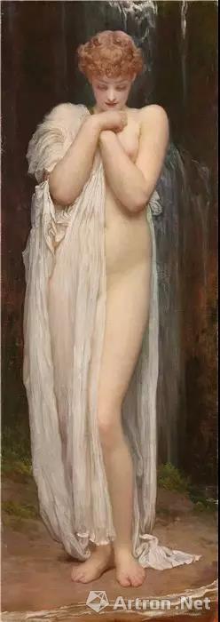 莱顿《克琳娜,达格尔的宁芙仙女》,油画,1880年, 76.2×26.7厘米,墨西哥西蒙基金会