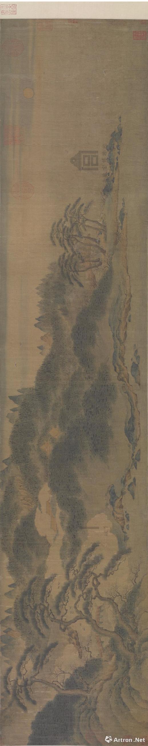 赵伯骕南宋 赵伯骕《万松金阙图》卷 绢本 青绿设色 纵27.7cm,横136cm 图片来源:故宫博物院