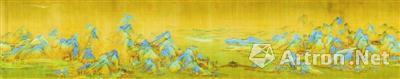 王希孟 千里江山图卷(局部) 绢本设色,纵51.1厘米,横1191.5厘米,清宫旧藏