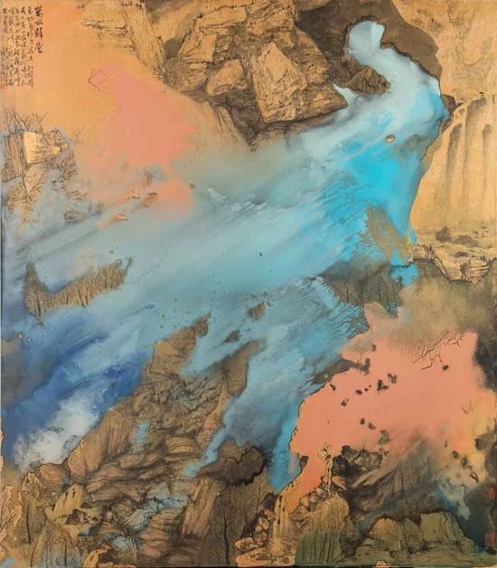 Thousands of Rivers Converge 万水归堂, 2016, ink and watercolor on paper, mounted on board, 120 x 114 cm © 曹俊