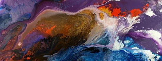 River of Stars Crossing Time and Space 穿越时空的星河, 2016, mixed media on canvas, 162 x 330 cm ©曹俊