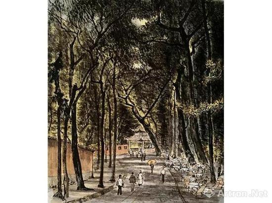 《灵隐茶座》1956年作 北京画院藏