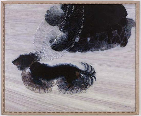 贾科莫·巴拉,《拴着皮带的狗的动态》,1912