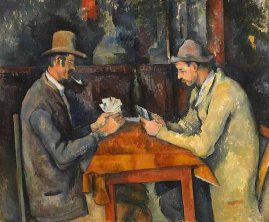《玩牌人和叼烟斗的男人(The Card Players)》,塞尚