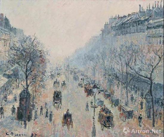 卡米耶·毕沙罗(Camille Pissarro) 《蒙马特大道,晨雾》