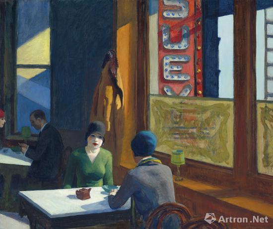 爱德华-霍普《中餐厅(杂碎)》 81.3x96.5cm 1929年 9187.5万美元(6.383亿人民币)成交