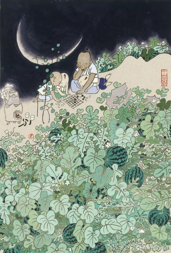 大暑 刘金贵 45x30cm 绢本设色 2019
