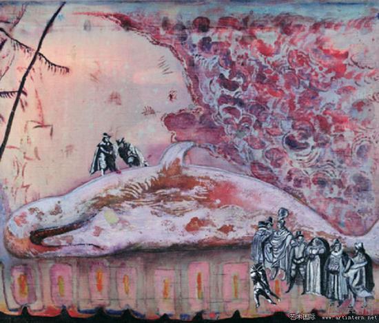 本杰明﹒苏拉《水在变酸》布面多媒体,50。×。60.cm,2009年