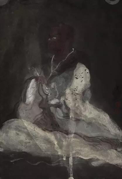 罗汉,纸本水墨,24x35cm,2019 (2)