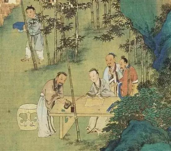明 仇英《竹林七贤图》(局部)
