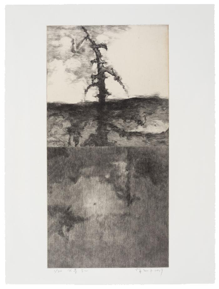 《风景之一》铜版照相腐蚀,56 × 76 cm,2019