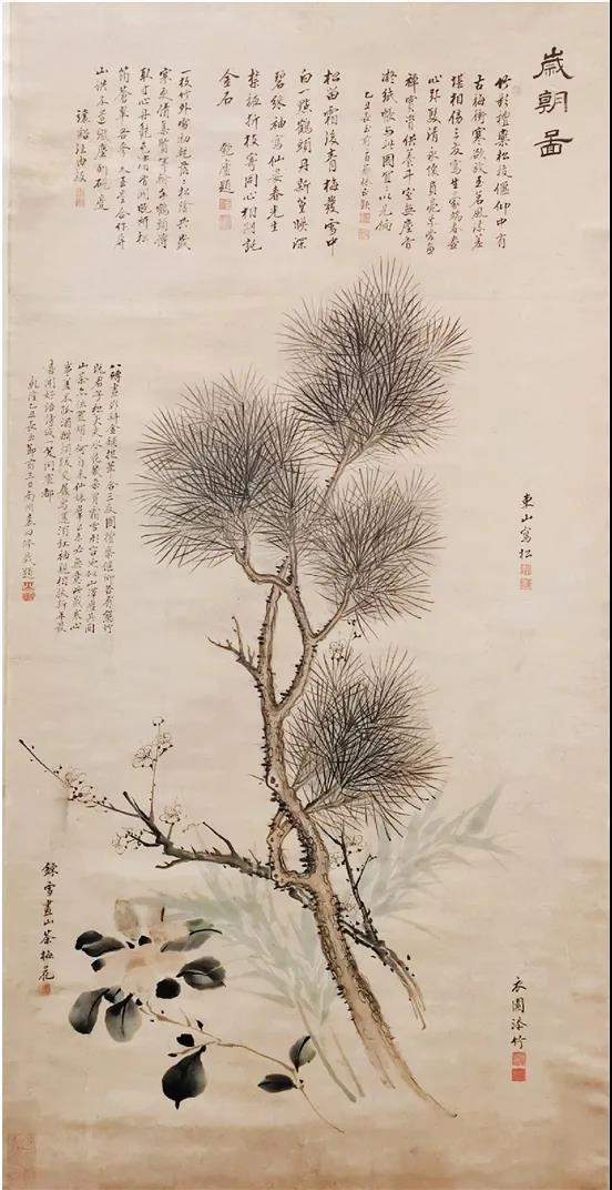清 董邦达等 岁朝图 105×54cm 纸本设色广州艺术博物院藏